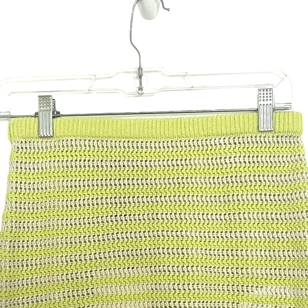 AlexaChung Lime Ivory Stripe Crochet Effect Mini Skirt NWT Small - Picture 6 of 12